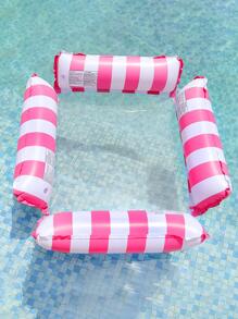 1pc Striped Pool Floating Water Hammock With A Random Air Pump,Water Swimming Inflatable Pool Floats Hammock ,Saddle, Lounge Chair, Hammock, Drifter Pool Float Lounger,Thickened Pool Float Chair, Beach Essentials, Beach Accessories - Hot Pink - View 11
