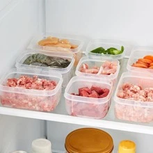 1 cái hộp lưu trữ thực phẩm cắm trại rõ ràng - trắng - Xem 5