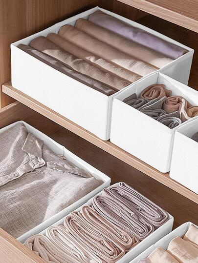 1pc Portable Plain Clothes Storage Box, Minimalist Polyester Pants Storage Box For Home Decorations Decor Festival Decor Room Decor Home Decor Decor Bedroom Decor