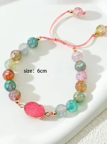 1 vòng tay trang trí hình bầu dục boho cho phụ nữ cho kỳ nghỉ - Màu Hồng Tươi - Xem 3