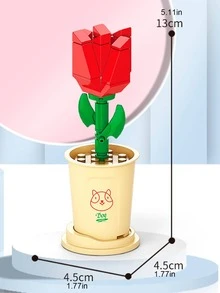 1套綠色多肉植物花束拼裝玩具套裝,可拼裝出真實持久的鮮花效果