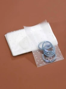 100 个 8x10 厘米圆点图案自粘塑料袋适用于婚礼生日派对礼品袋珠宝袋 - 白色 - 查看 1