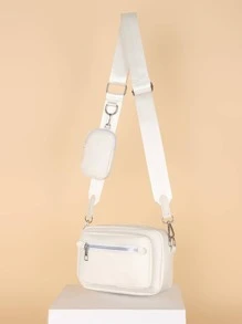 Nouveau sac à bandoulière en PU de couleur unie anti-éclaboussures avec fermeture éclair frontale, poche, sac bandoulière étanche. Sac multifonction pour le sport, le collège, avec mini porte-monnaie. Sac de voyage rétro, sac à provisions, sac de fête des Valentine, sac de camping, accessoires de retour à l'école, cadeaux de Saint-Valentin pour hommes, sac d'été, sac de vacances de printemps