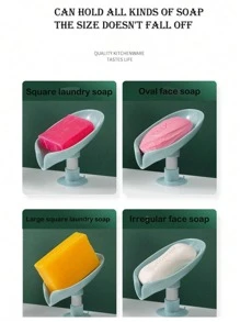 1入組素色肥皂盒現代塑膠多功能肥皂盒 - 綠色 - 查看 6