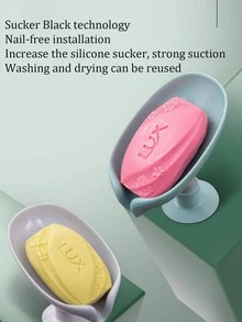 1入組素色肥皂盒現代塑膠多功能肥皂盒 - 綠色 - 查看 4