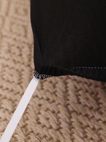 1入組素色彈力沙發套和1入組無填充物靠墊套，客廳用極簡主義滌綸沙發套和抱枕套 - 黑色 - 查看 5