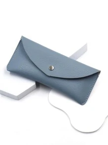 1 pieza Bolso de mujer con estampado floral y botón a presión de color caramelo en estilo bohemio, accesorio de moda para guardar gafas, regalo de San Valentín para mujeres - Azul - Ver 5