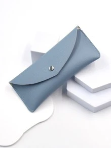 1 pieza Bolso de mujer con estampado floral y botón a presión de color caramelo en estilo bohemio, accesorio de moda para guardar gafas, regalo de San Valentín para mujeres - Azul - Ver 3