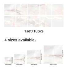 10pcs/set PVC Peel Stick Floor Tile, Modern Marble Pattern Removable Floor Sticker For Home - Multicolor - View 4