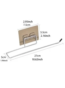 1pc Stainless Steel Paper Towel Holder - Silver - View 7