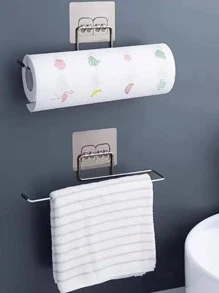 1pc Stainless Steel Paper Towel Holder - Silver - View 4
