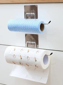 1pc Stainless Steel Paper Towel Holder - Silver - View 6