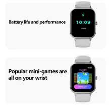 Multi-Functional Sports Smart Watch (With Silicone Strap), Featuring Smart Call, Heart Rate Monitor, Blood Pressure Monitor, Blood Oxygen Monitor, And Music Info Features - Silver - View 3