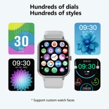 Multi-Functional Sports Smart Watch (With Silicone Strap), Featuring Smart Call, Heart Rate Monitor, Blood Pressure Monitor, Blood Oxygen Monitor, And Music Info Features - Silver - View 4