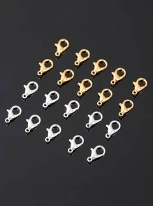 30入組/套鋅合金龍蝦扣，現代素色首飾製作扣，適合DIY首飾製作 - 銀色 - 查看 3