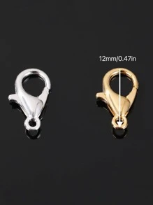 30入組/套鋅合金龍蝦扣，現代素色首飾製作扣，適合DIY首飾製作 - 銀色 - 查看 4