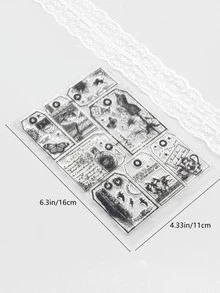 1pc Figure & Slogan Graphic Stamp - Clear - View 2