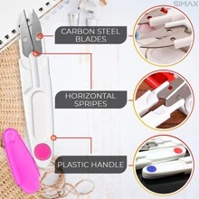 4pcs/set Yarn Scissors, Modern Two Tone Sewing Scissors For DIY Clothes Making - Multicolor - View 3