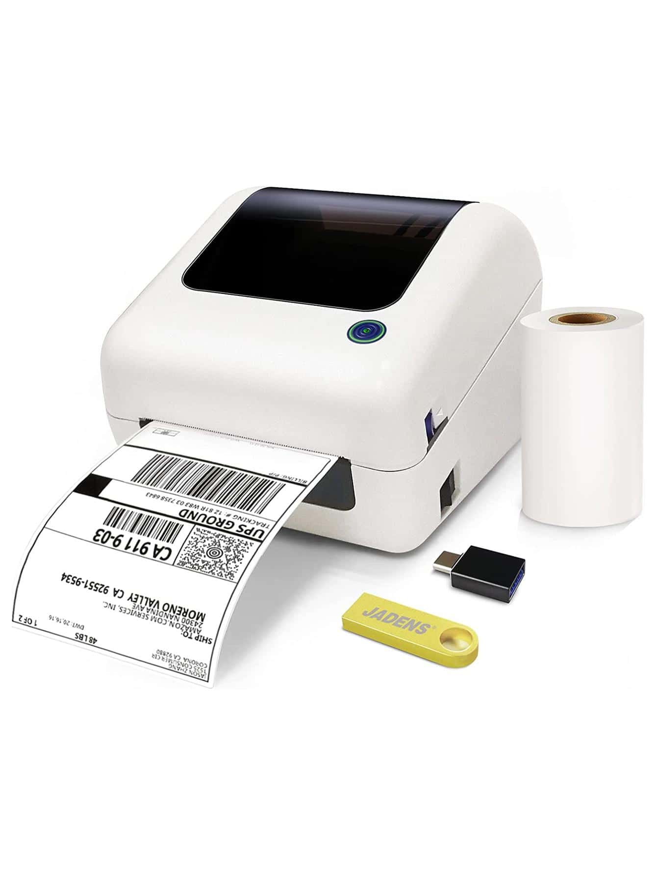 JADENS 168 Bluetooth Thermal Shipping Label Printer High Speed 4x6