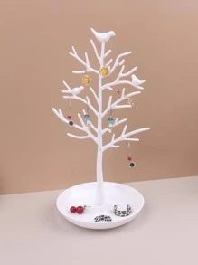 1入組塑料首飾塔，北歐樹設計家居首飾展示架 - 白色 - 查看 4