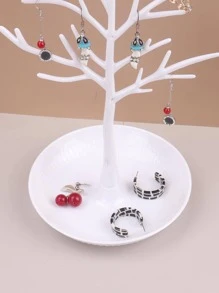 1入組塑料首飾塔，北歐樹設計家居首飾展示架 - 白色 - 查看 8