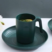 Plastic Dinnerware Set Of 16 Pieces, Unbreakable And Reusable Light Weight Plates Mugs Bowls Dishes Easy To Carry And Clean Microwave Safe Dishwasher Safe Service For 4, Including: 4 10 Inch Deep Plates, 4 9 Inch Deep Plates, 4 Soup Cereal Bowls, And 4 Mugs. Very Suitable For Picnics, Outdoor Activities, Poolside Activities, Travel, And Camping. Easy To Carry, Unbreakable, Durable, Unbreakable And Safe, Versatile, Dishwasher Safe: Easy To Clean, Dishwasher SafeThis Durable Material Is A Safer Alternative To Glass. Microwave Oven Safety. Multifunctional: These Plates Are Perfect For Eating Any Type Of Snack At Home Or Outdoors, In Cafes, Restaurants, Self-Service Areas, Parties, Events, Terraces, Poolsides, Picnics, Parks, Camping, Schools, And Even During Wilderness Trips Specifically Designed For Camping Or Travel, Making Them Easy To Carry. Safe To Use, Sturdy And Durable, With A Cutting Resistant Structure, No Need To Worry About Breakage After Falling - Dark Green - View 7