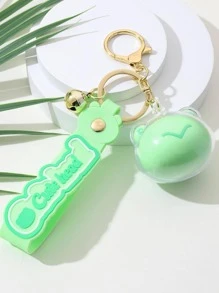 1入組女士卡通青蛙吊墜可愛鑰匙圈 - 綠色 - 查看 2