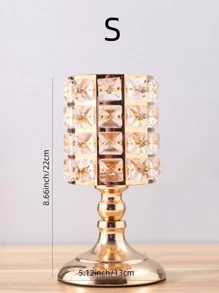 1 件镂空烛台设计装饰工艺品，现代铁艺装饰物，适合家庭最佳礼物 - 金色 - 查看 2