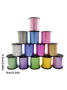 1roll Plastic Balloon Ribbon, Minimalist Solid Color Balloon Tie Rope For Party,Christmas - Purple - View 6