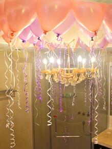 1roll Plastic Balloon Ribbon, Minimalist Solid Color Balloon Tie Rope For Party,Christmas - Purple - View 5