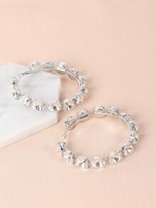 1 Quyến Rũ Hợp Kim Kẽm Màu Sắc Ngẫu Nhiên Kim Cương Giả Trang Trí Đôi Khuyên Tai Vòng Cho Nữ Cho Đảng - Bạc - Xem 5