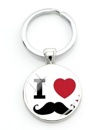 1入組女士字母圖案圓形吊飾創意鑰匙圈適用於父親節禮品