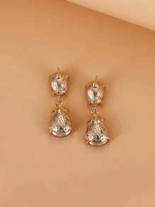 1 Cặp Thời Trang Hợp Kim Kẽm Đá Bông Tai Giọt Nước Cho Nữ Cho Quà Tặng Ngày Lễ Tình Nhân - Màu xanh lam - Xem 3