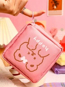 1pc Cartoon Rabbit Print Sanitary Napkin Storage Bag - Purple - View 6