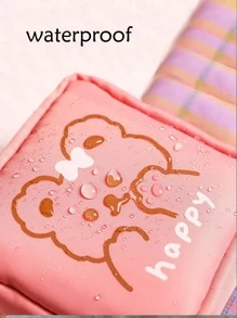 1pc Cartoon Rabbit Print Sanitary Napkin Storage Bag - Purple - View 5