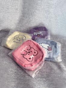 1pc Cartoon Rabbit Print Sanitary Napkin Storage Bag - Purple - View 4