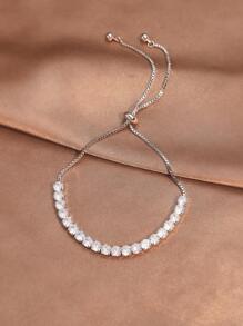 rakol 方晶鋯石裝飾手環 - 銀色 - 查看 1