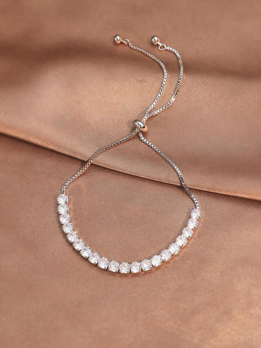 rakol 方晶鋯石裝飾手環 - 銀色 - 查看 1