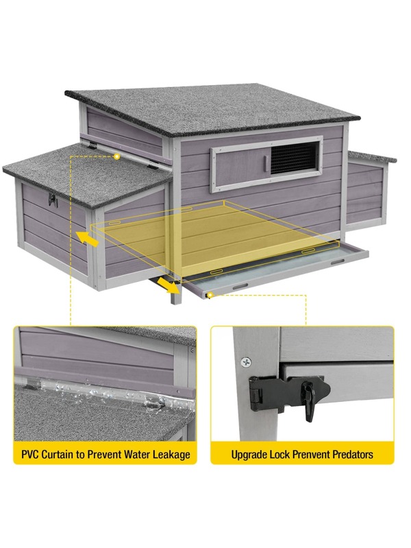 Aivituvin Chicken Coop Wooden Hen House Air69 Two Nesting Box for 24