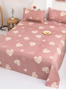 1 Tấm Phẳng In Hình Trái Tim, Bộ Đồ Giường Vải Hiện Đại Tấm Phẳng Cho Phòng Ngủ - Nhiều màu - Xem 2