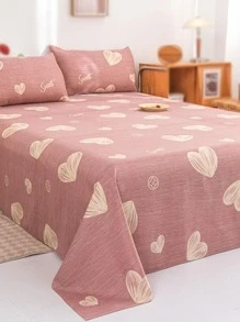 1 Tấm Phẳng In Hình Trái Tim, Bộ Đồ Giường Vải Hiện Đại Tấm Phẳng Cho Phòng Ngủ - Nhiều màu - Xem 4