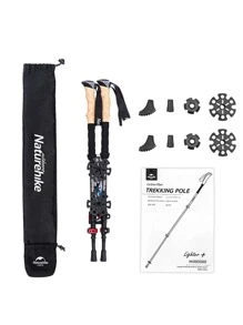 Naturehike Outdoor Carbon Fiber Trekking Pole With External Lock And Dual Tips Mountaineering Equipment Ultra-Light Portable Hiking Stick - Multicolor - View 2
