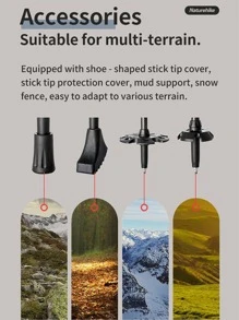 Naturehike Outdoor Carbon Fiber Trekking Pole With External Lock And Dual Tips Mountaineering Equipment Ultra-Light Portable Hiking Stick - Multicolor - View 7