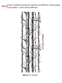 1 tờ giấy dán tường in hình cây, cuộn keo dán tường PVC hiện đại dùng để trang trí nhà cửa, miếng dán cải tạo, tấm ốp tường lột, giấy dán tường, giấy dán tường, vật dụng trang trí mùa xuân làm mới ngôi nhà của bạn, miếng dán trang trí Rama - Đen và trắng - Xem 8