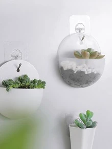 1pc/2pcs/4pcs Wall Hanging Vase, Hydroponic Wall Mounted Planter, Slouchy Person Plastic Wall Hanging Planter For Succulents - White - View 3