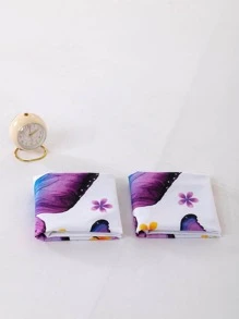 2入组蝴蝶印花枕套，無填充物，臥室現代布藝床枕套 - 彩色 - 查看 7