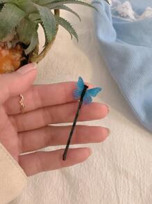 6个装女士蝴蝶装饰时尚发夹，街头发夹，爪夹，发卡，学生用品，发饰，头部饰品，发卡，发夹 - 彩色 - 查看 3