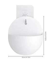 1pc Wall Mounted Plant Container - White - View 5