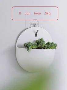 1pc Wall Mounted Plant Container - White - View 3