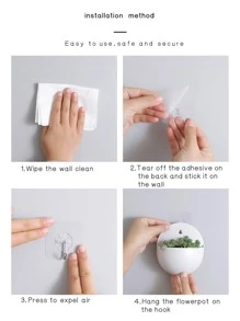 1pc Wall Mounted Plant Container - White - View 2